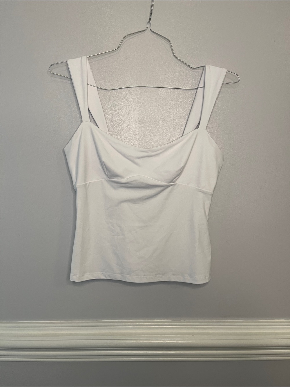 Susana Monaco White Square-Neck Wide-Strap Tank